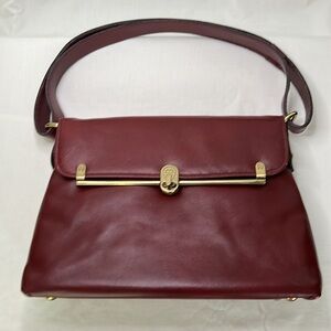 ETIENNE AIGNER Vintage 1970’s Oxblood Leather Frame Purse